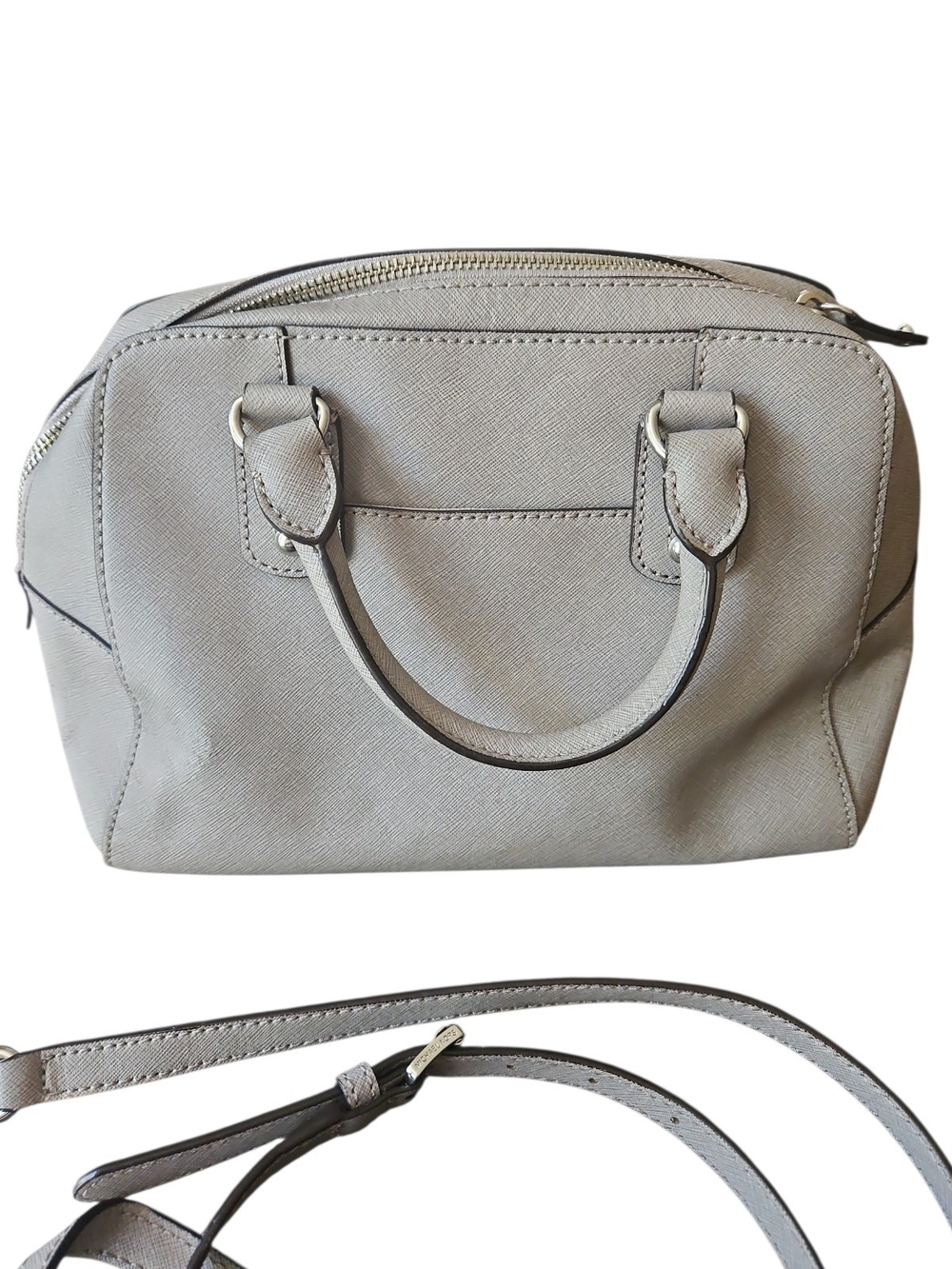 Michael Kors Gray Saffiano Leather Satchel - Picture 5 of 13